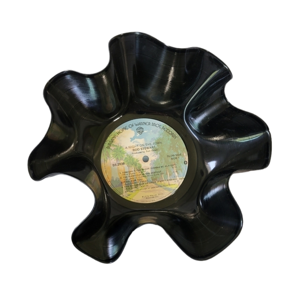 Vintage record bowl Rod Stewart black